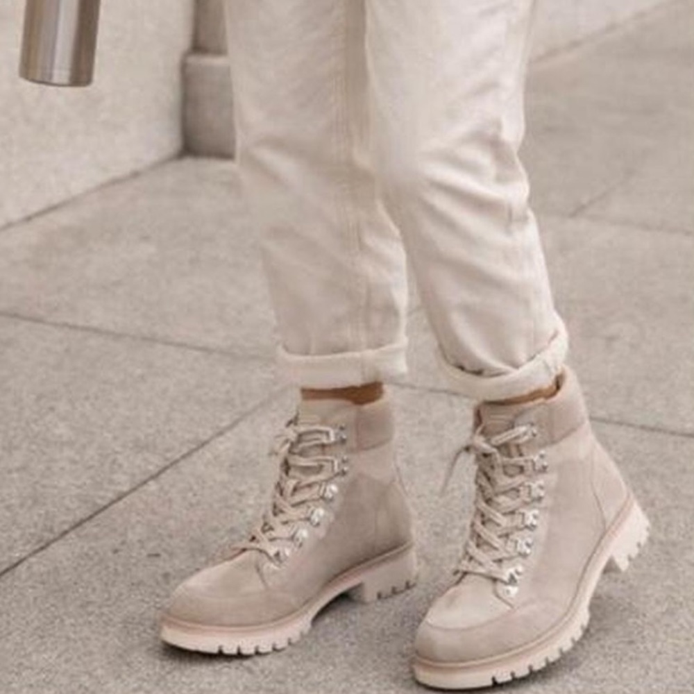 🎄🎯 Sole Society Taleese Joey Lace-Up Combat Hiking Ankle Boots Lug Sole NWT 9